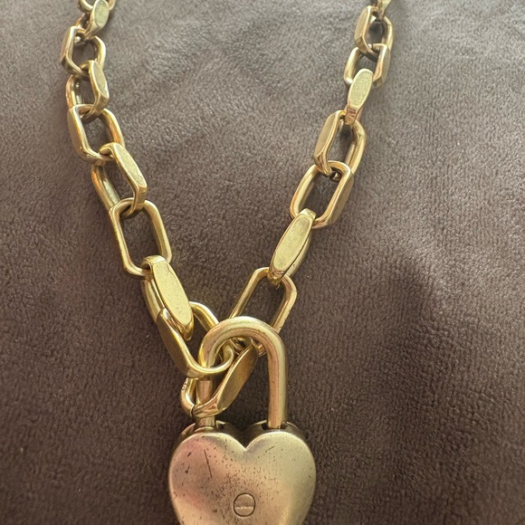 Dior Gold Heart Lock Necklace and matching bracelet - Picture 9 of 11